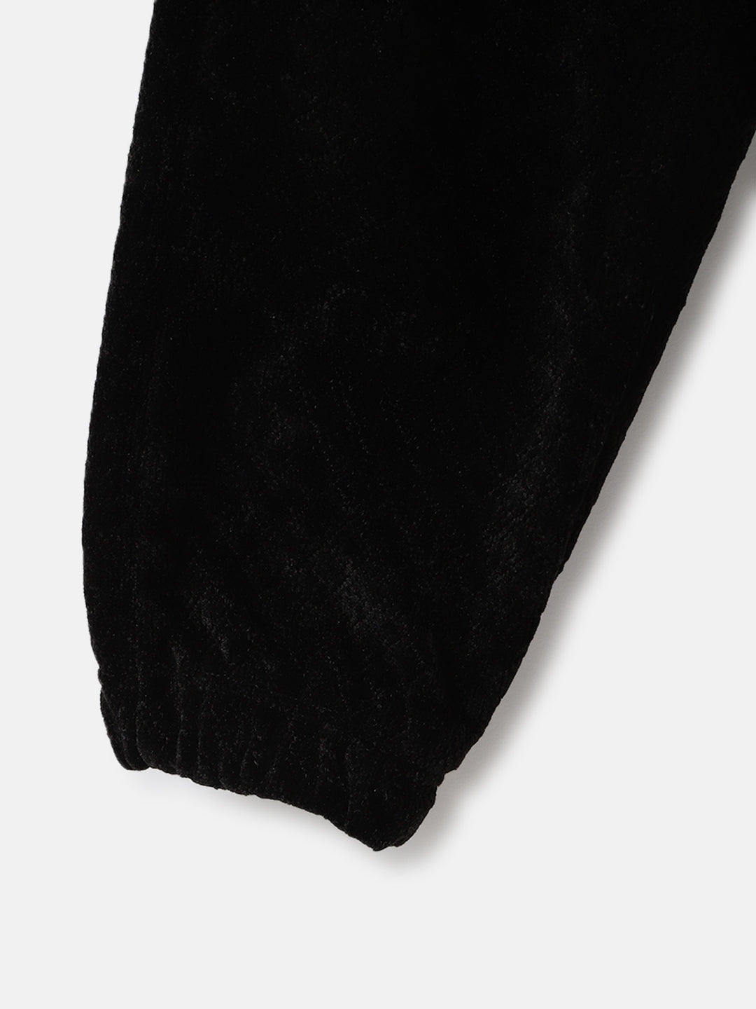 Blue Giraffe Girls Black Solid Regular Fit Mid-Rise Jogger Style Track Pants