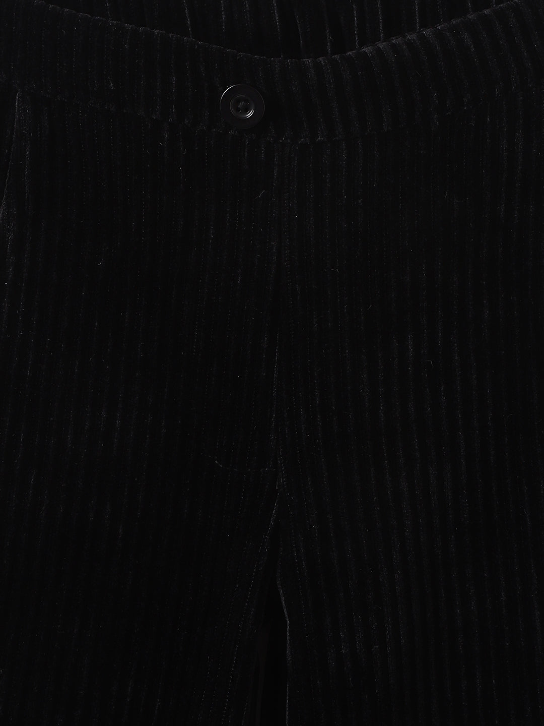 Blue Giraffe Girls Black Solid Flare Flat-Front Trouser