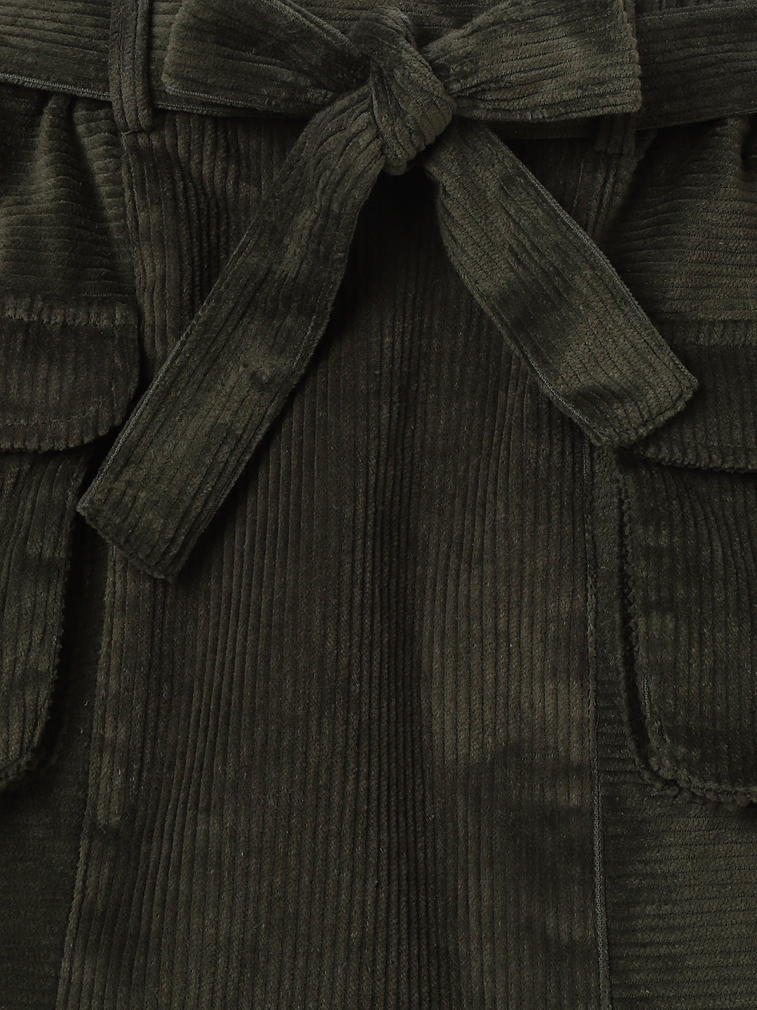 Blue Giraffe Girls Olive Solid Regular Fit Straight Skirt