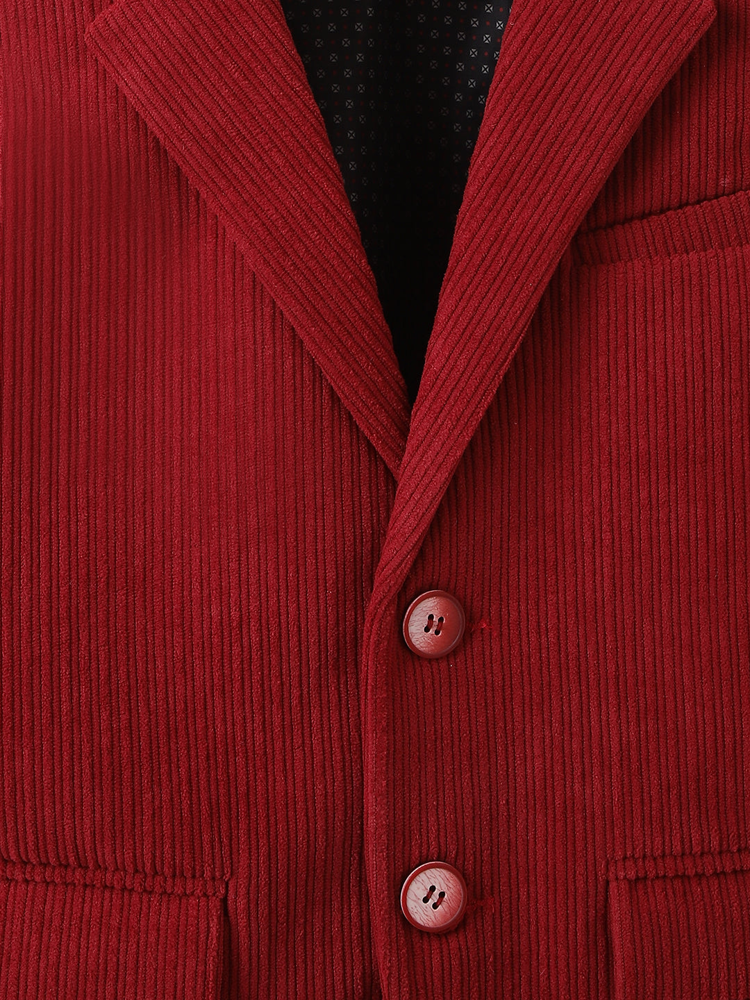 Shop Blue Giraffe Boys Red Solid Notch Lapel Collar Full Sleeves 