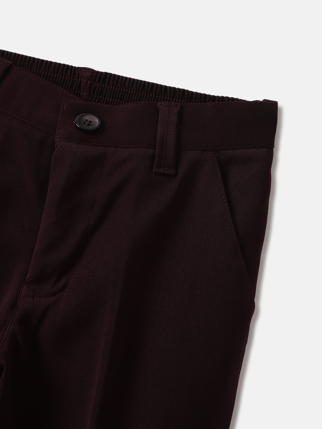 Blue Giraffe Boys Red Solid Shawl Collar Full Sleeves Suit Set