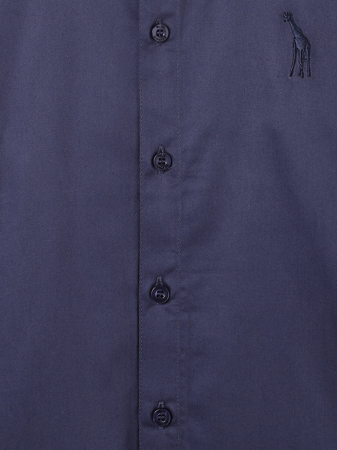 Blue Giraffe Boys Blue Solid Spread Collar Full Sleeves Shirt