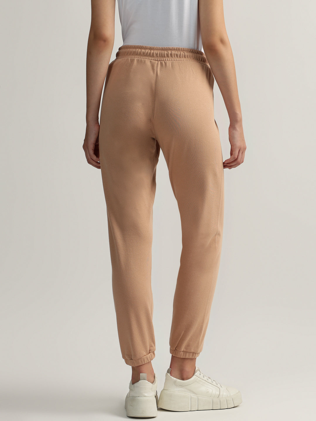 DKNY Women Brown Solid Mid-Rise Jogger Fit Sweatpant