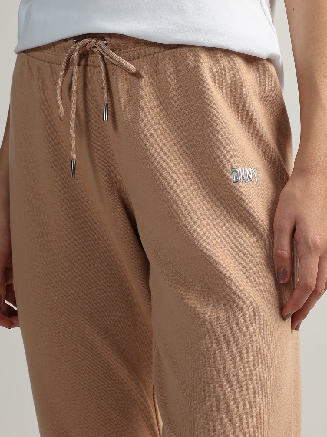 DKNY Women Brown Solid Mid-Rise Jogger Fit Sweatpant