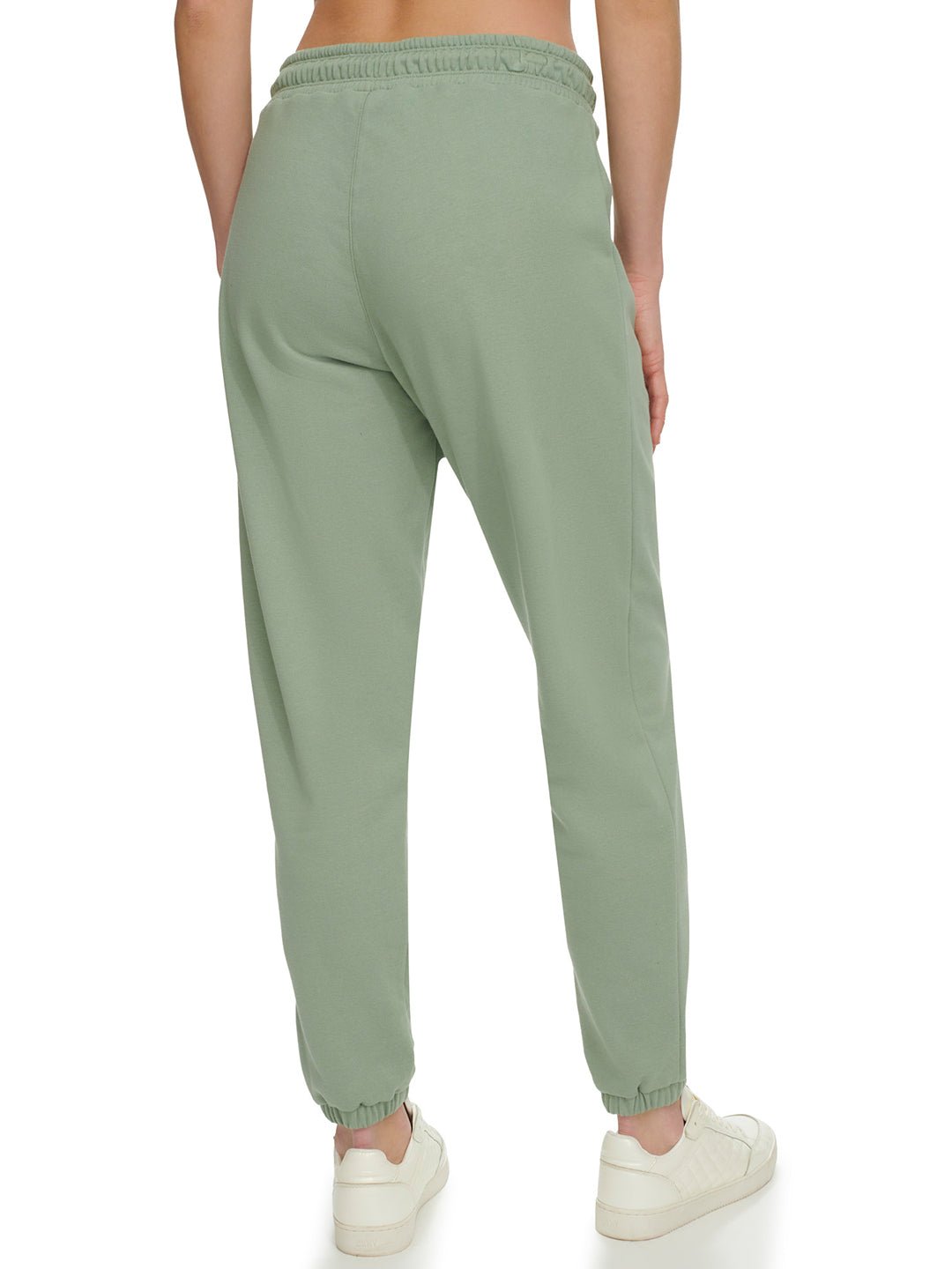 Dkny Women Green Solid Jogger Fit Mid-Rise Sweatpant