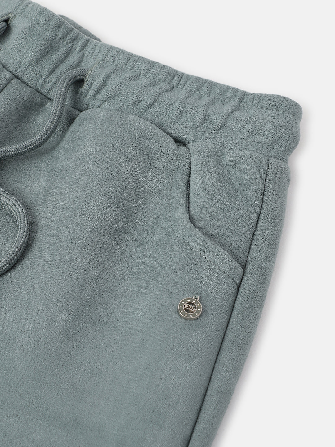 Elle Girls Green Solid Relaxed Fit Joggers Style Sweatpant