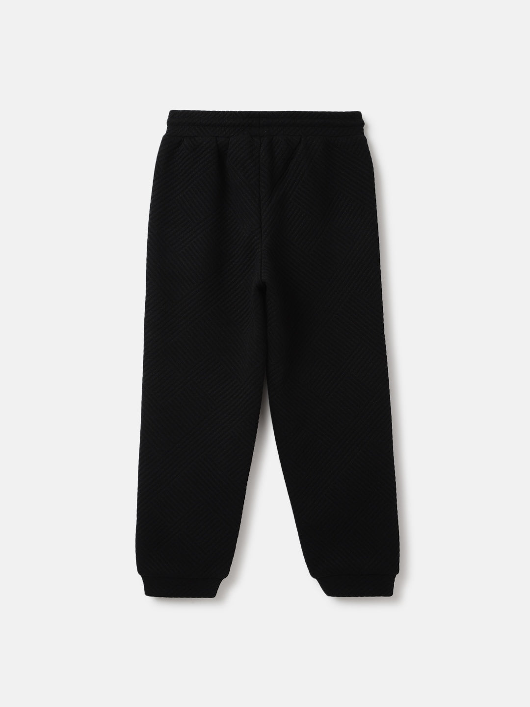 Elle Girls Black Solid Relaxed Fit Mid-Rise Jogger Style Track Pants