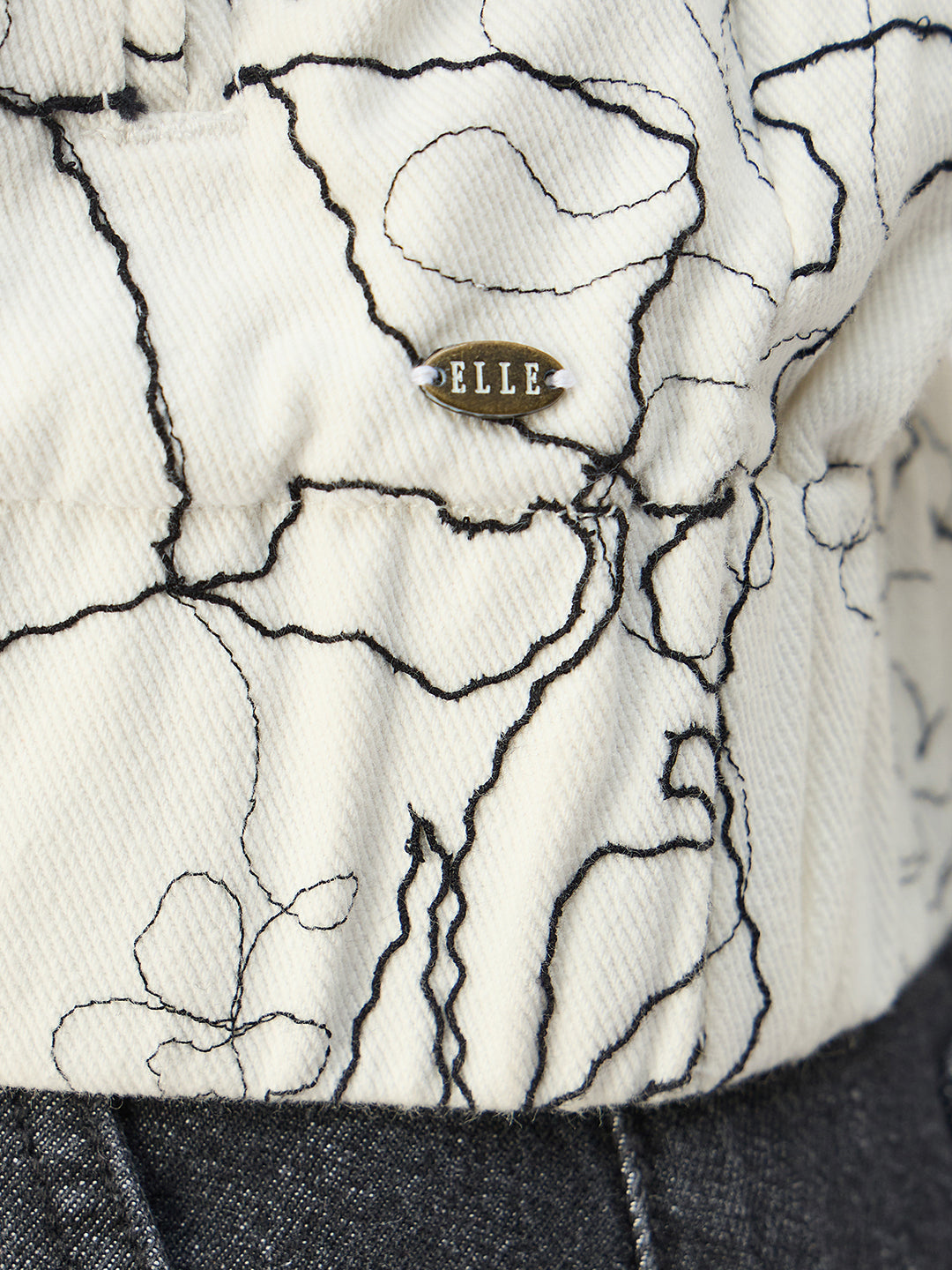 Elle Women White Spread Collar Full Sleeves Jacket