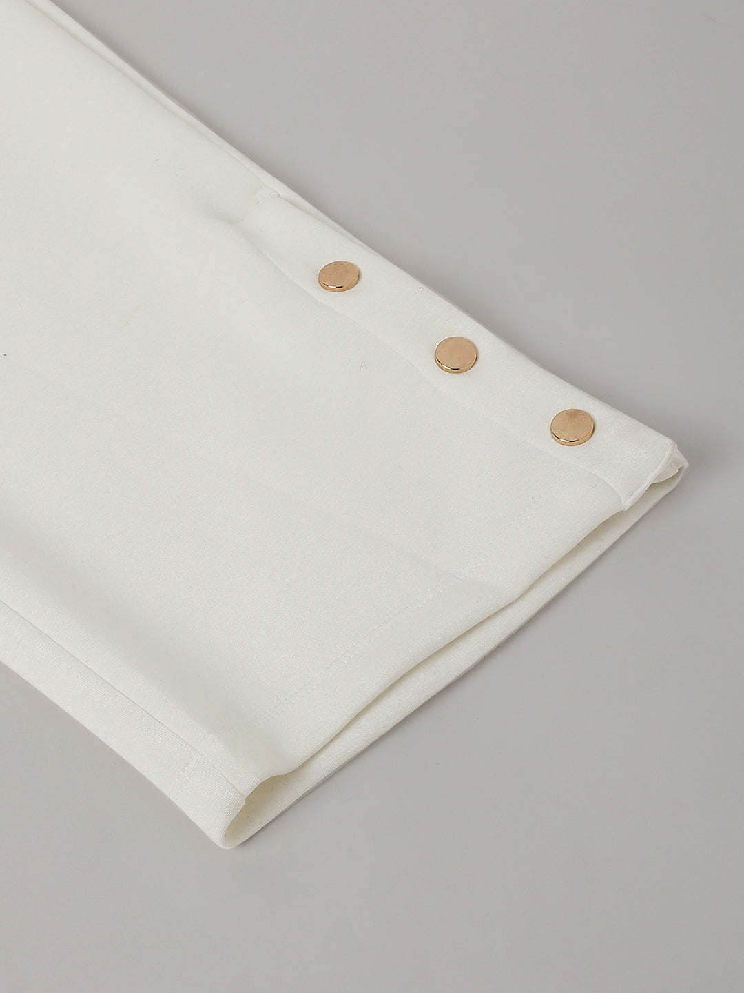 Elle Women White Solid High-Rise Oversized Sweatpant