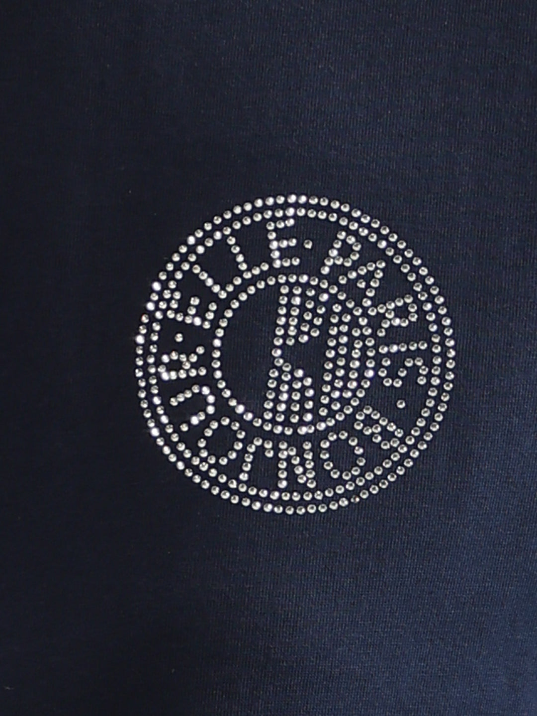 Elle Women Navy Blue Solid Round Neck Short Sleeves Tshirt