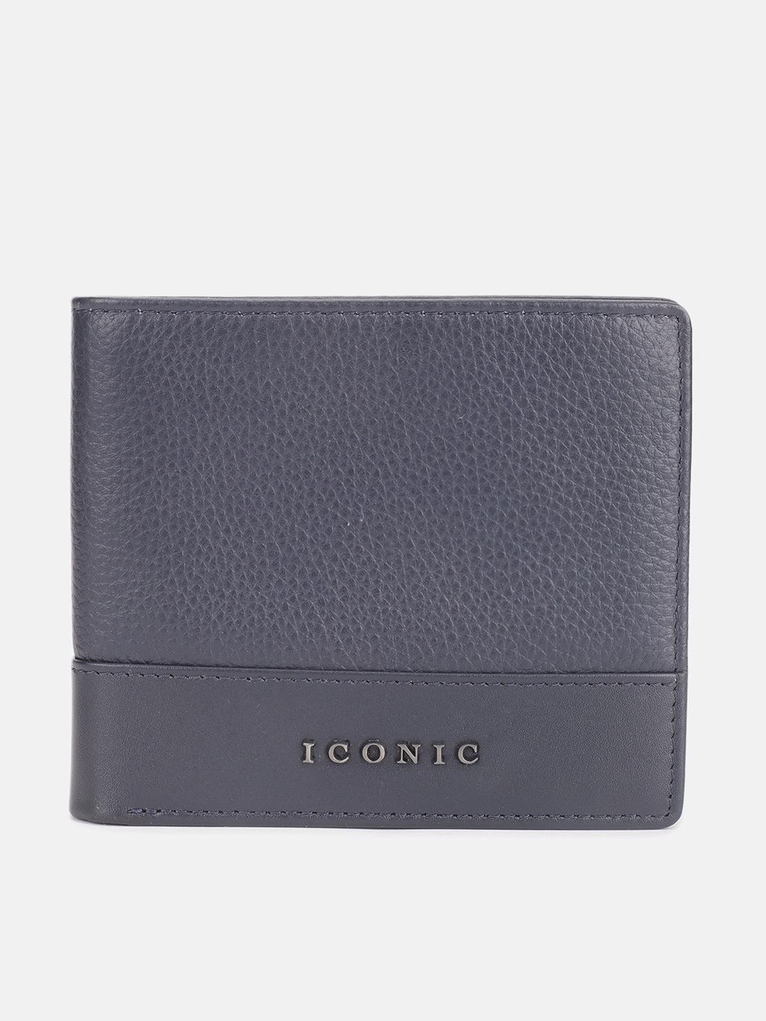 Shop Iconic Men Blue Textured BiFold Wallet Online Iconic India
