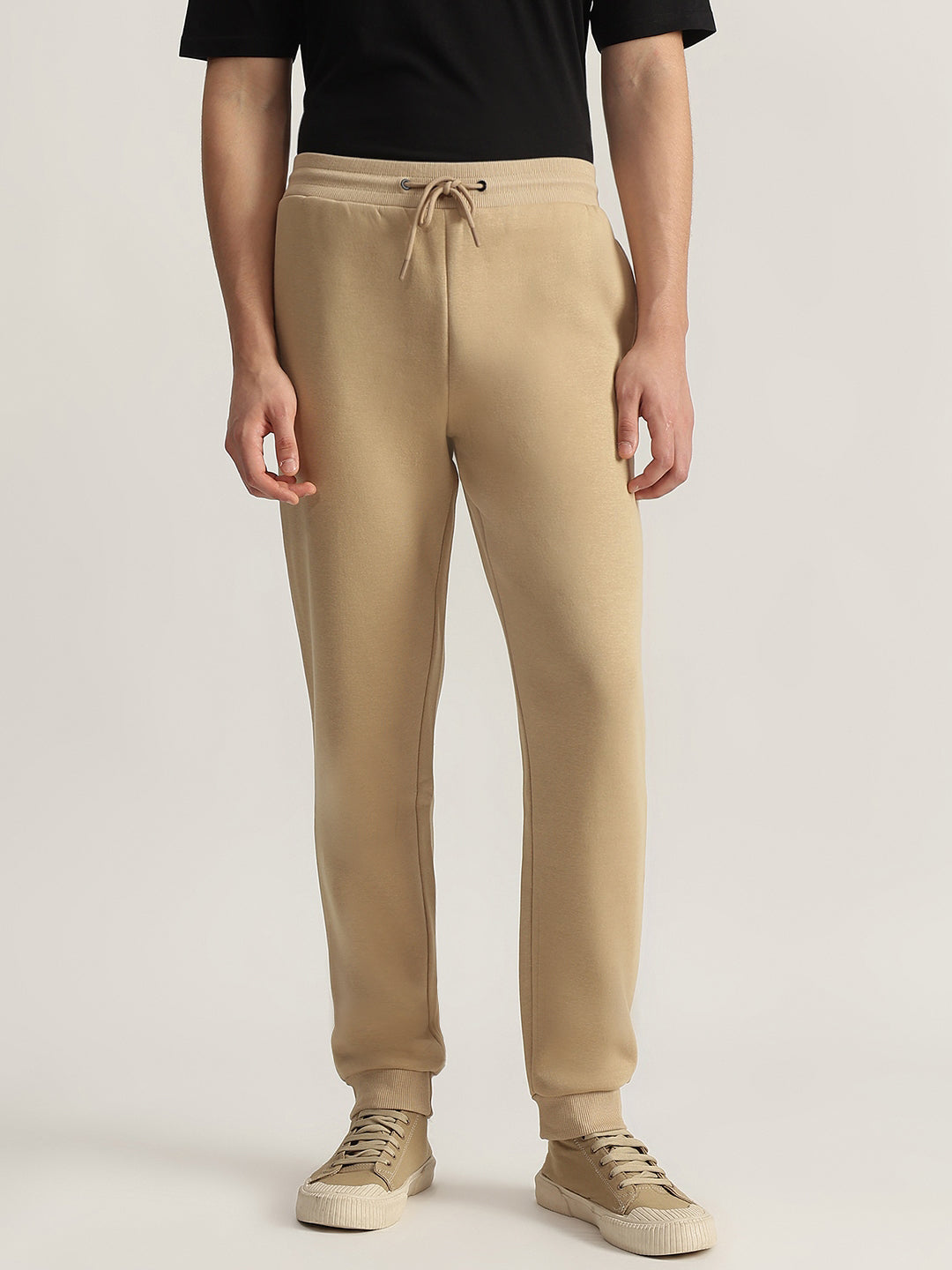 Iconic Men Khaki Solid Regular Fit Jogger