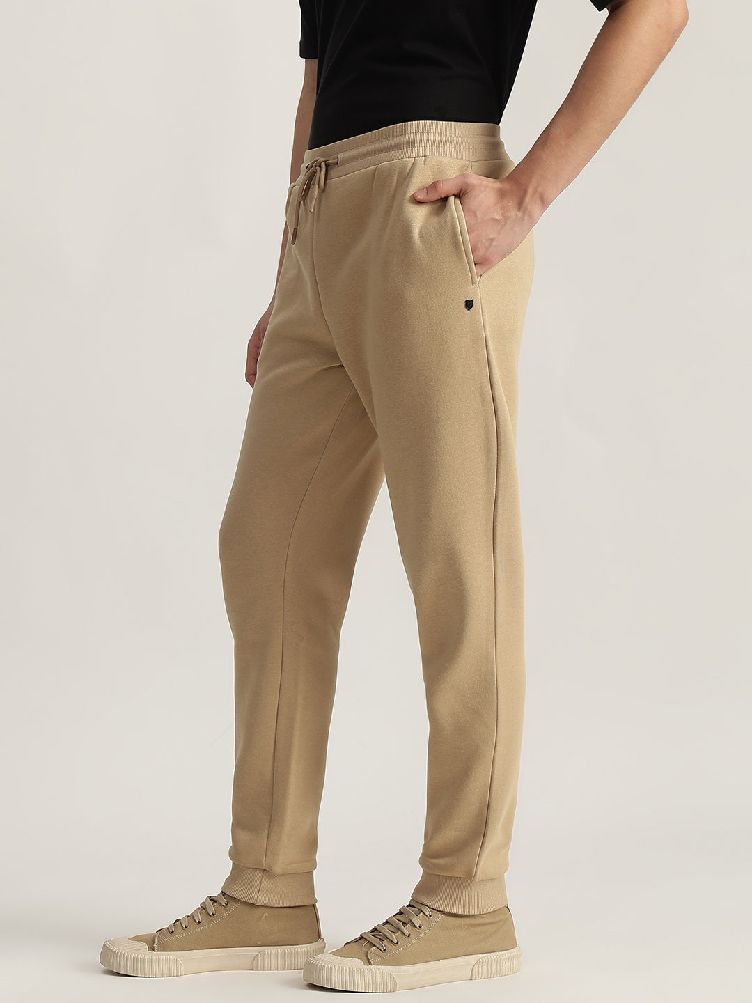 Iconic Men Khaki Solid Regular Fit Jogger