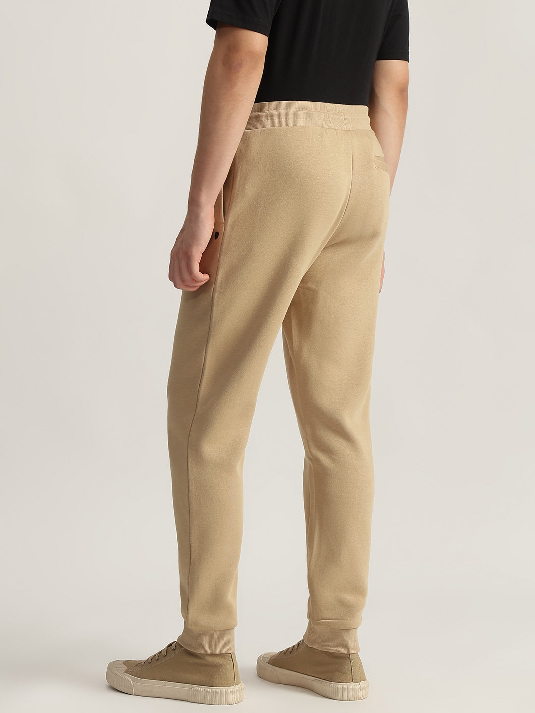 Iconic Men Khaki Solid Regular Fit Jogger
