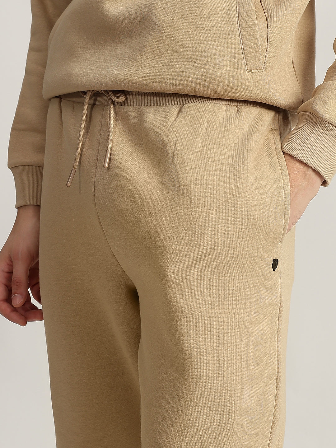 Iconic Men Khaki Solid Regular Fit Jogger