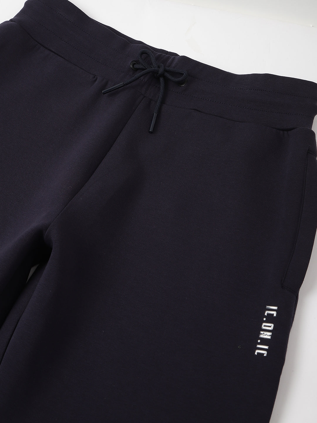 Iconic Men Navy Blue Solid Regular Fit Jogger Style Track Pants