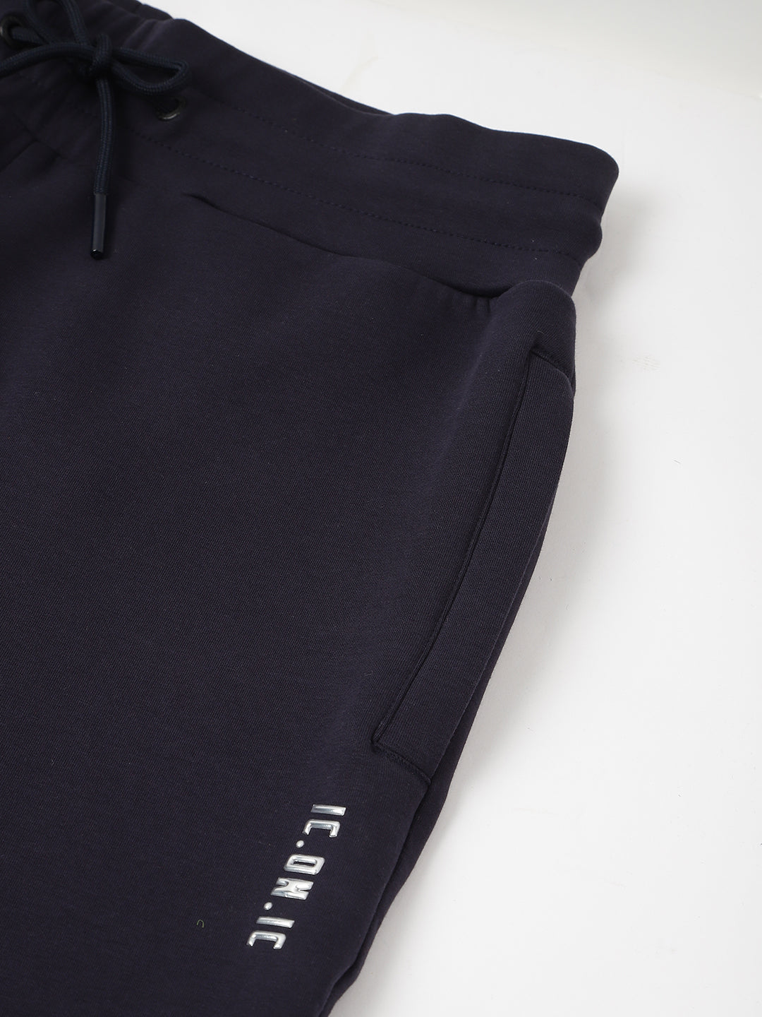 Iconic Men Navy Blue Solid Regular Fit Jogger Style Track Pants