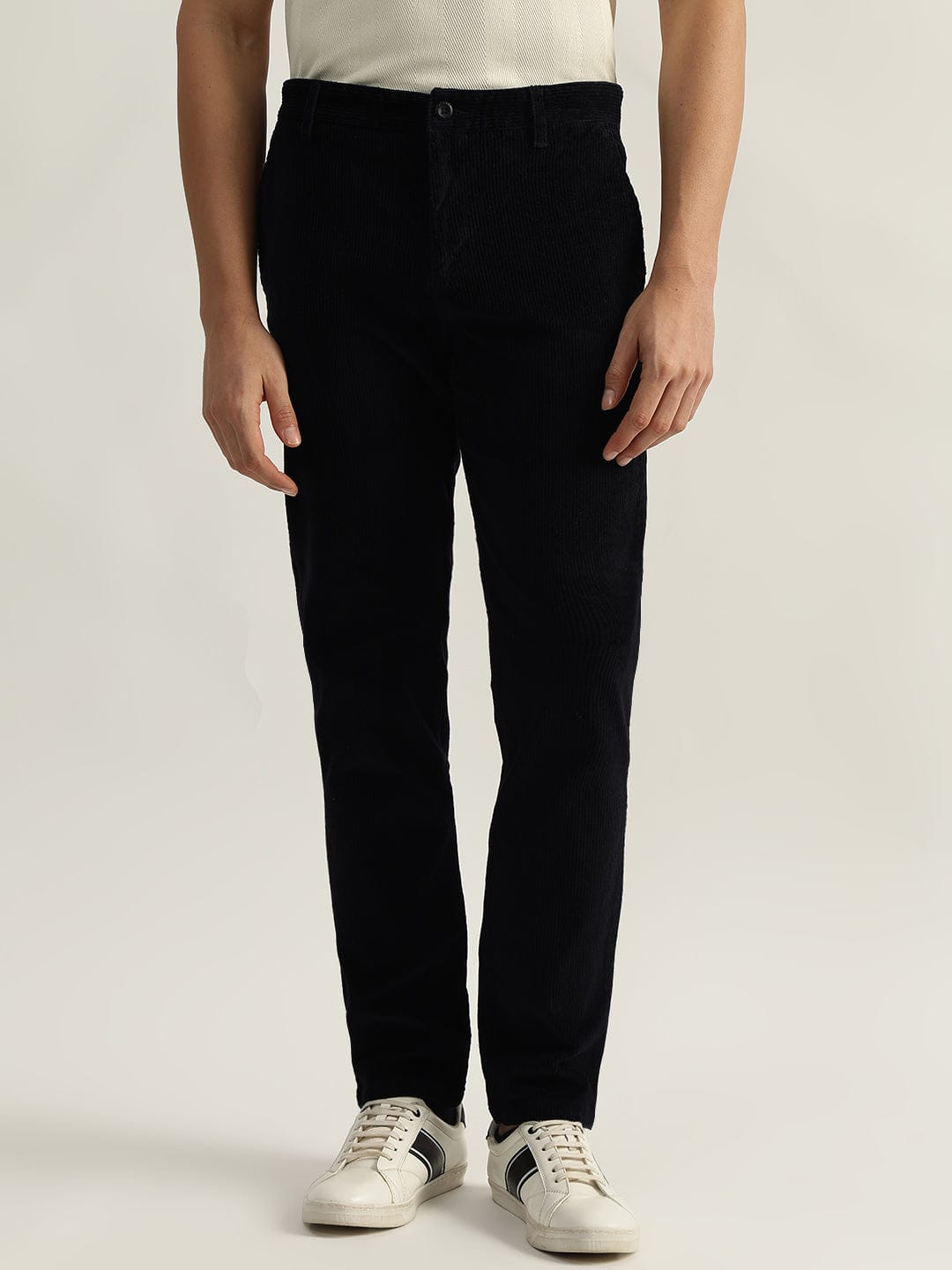 Iconic Men Blue Regular Fit Solid Trouser