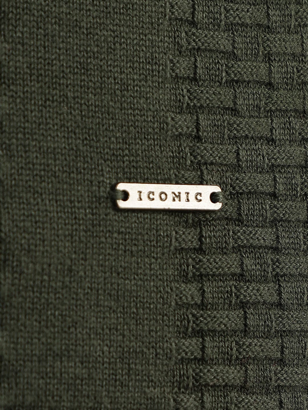 Iconic Men Green Solid Polo Polo Tshirt