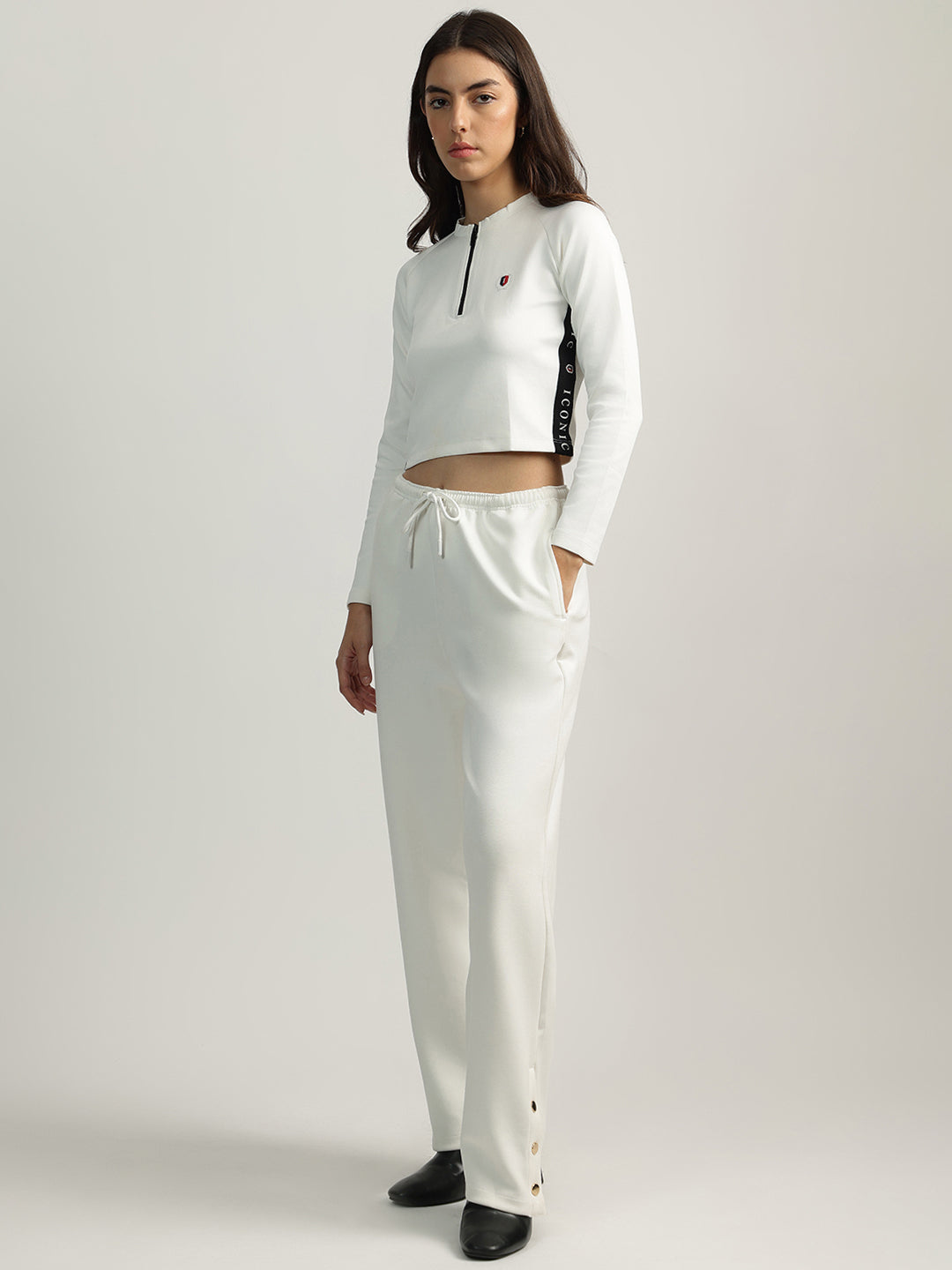 womens white mock neck top