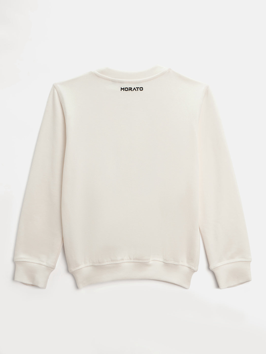 Antony Morato Boys White Printed Round Neck Full Sleeves Sweatshirt