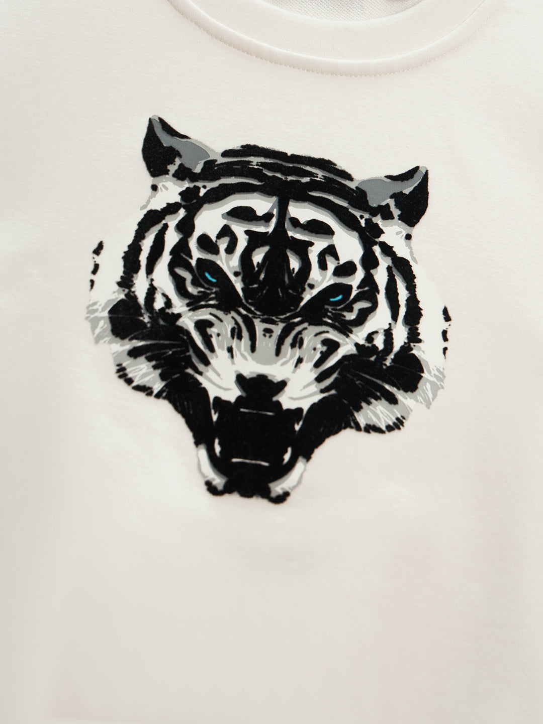 Antony Morato Boys White Printed Round Neck Full Sleeves Sweatshirt
