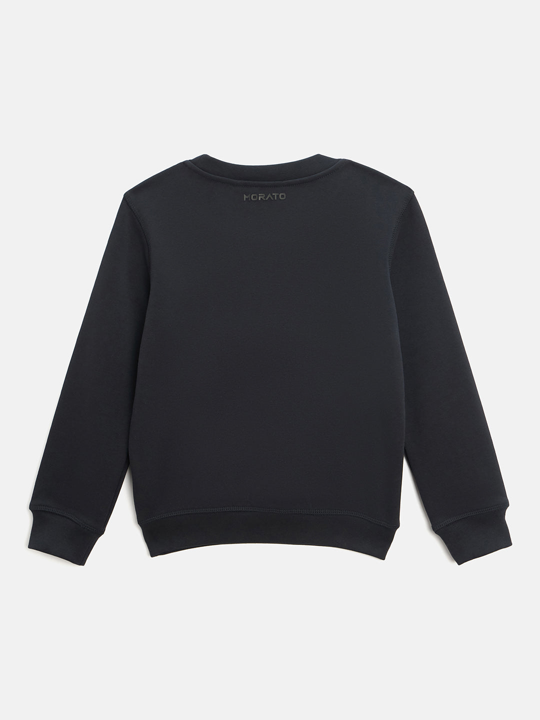 Antony Morato Boys Navy Blue Printed Round Neck Full Sleeves Sweatshirt