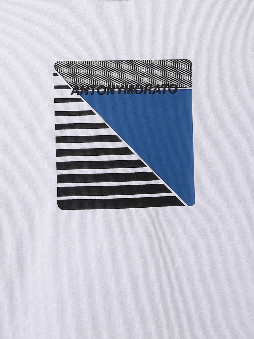 Antony Morato Boys White Printed Round Neck Short Sleeves Tshirt