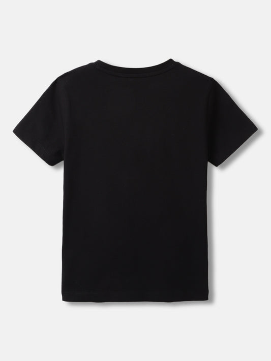 Antony Morato Boys Black Printed Round Neck Short Sleeves Tshirt