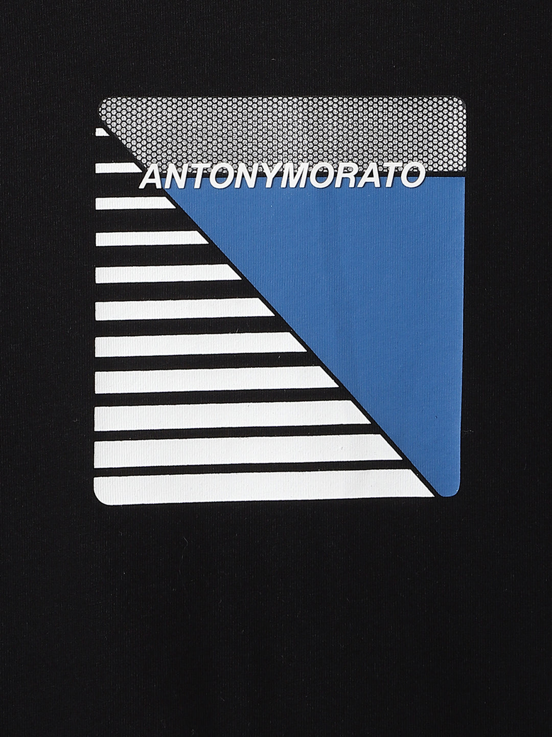 Antony Morato Boys Black Printed Round Neck Short Sleeves Tshirt
