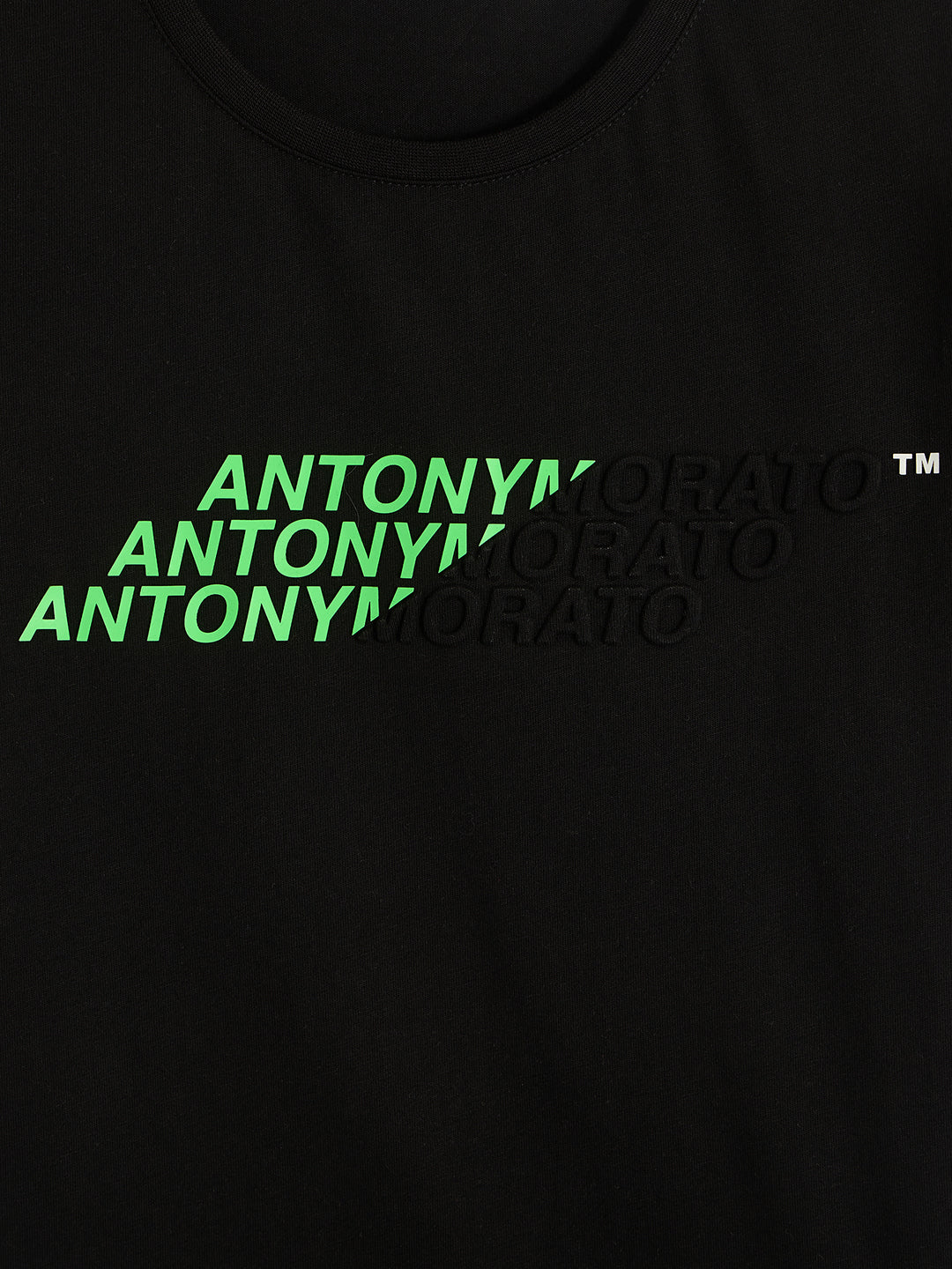 Antony Morato Boys Black Printed Round Neck Short Sleeves Tshirt