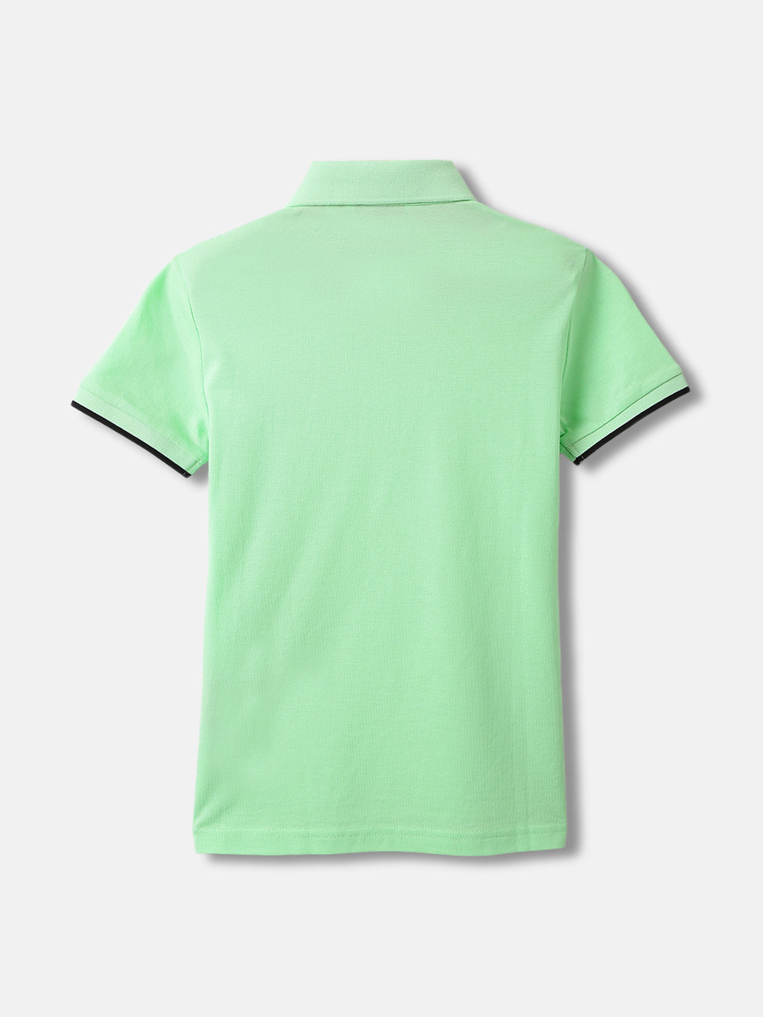 Antony Morato Boys Green Solid Polo Collar Short Sleeves Tshirt