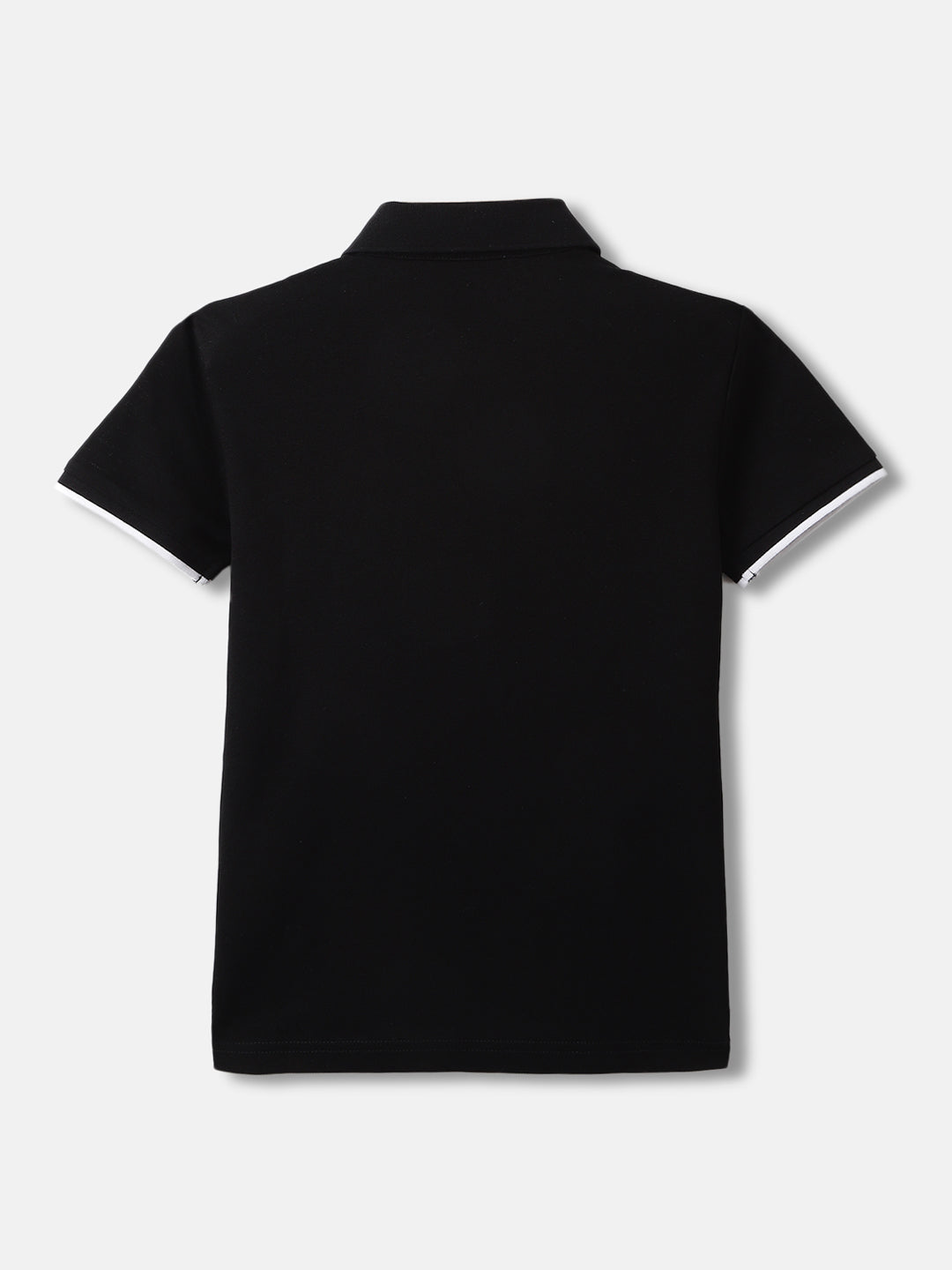 Antony Morato Boys Black Solid Polo Collar Short Sleeves Tshirt