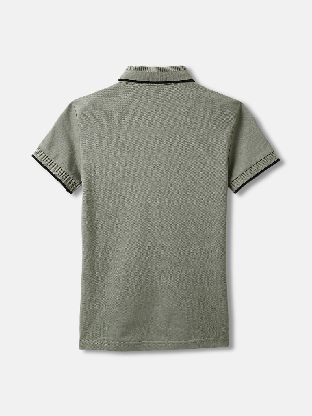 Antony Morato Boys Green Solid Polo Collar Short Sleeves Tshirt