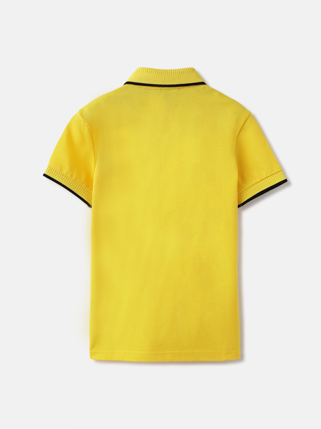 Antony Morato Boys Yellow Solid Collared Short Sleeves Polo Tshirt