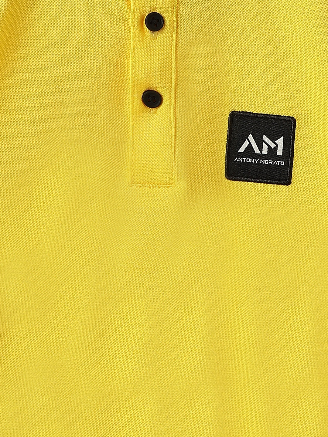 Antony Morato Boys Yellow Solid Collared Short Sleeves Polo Tshirt