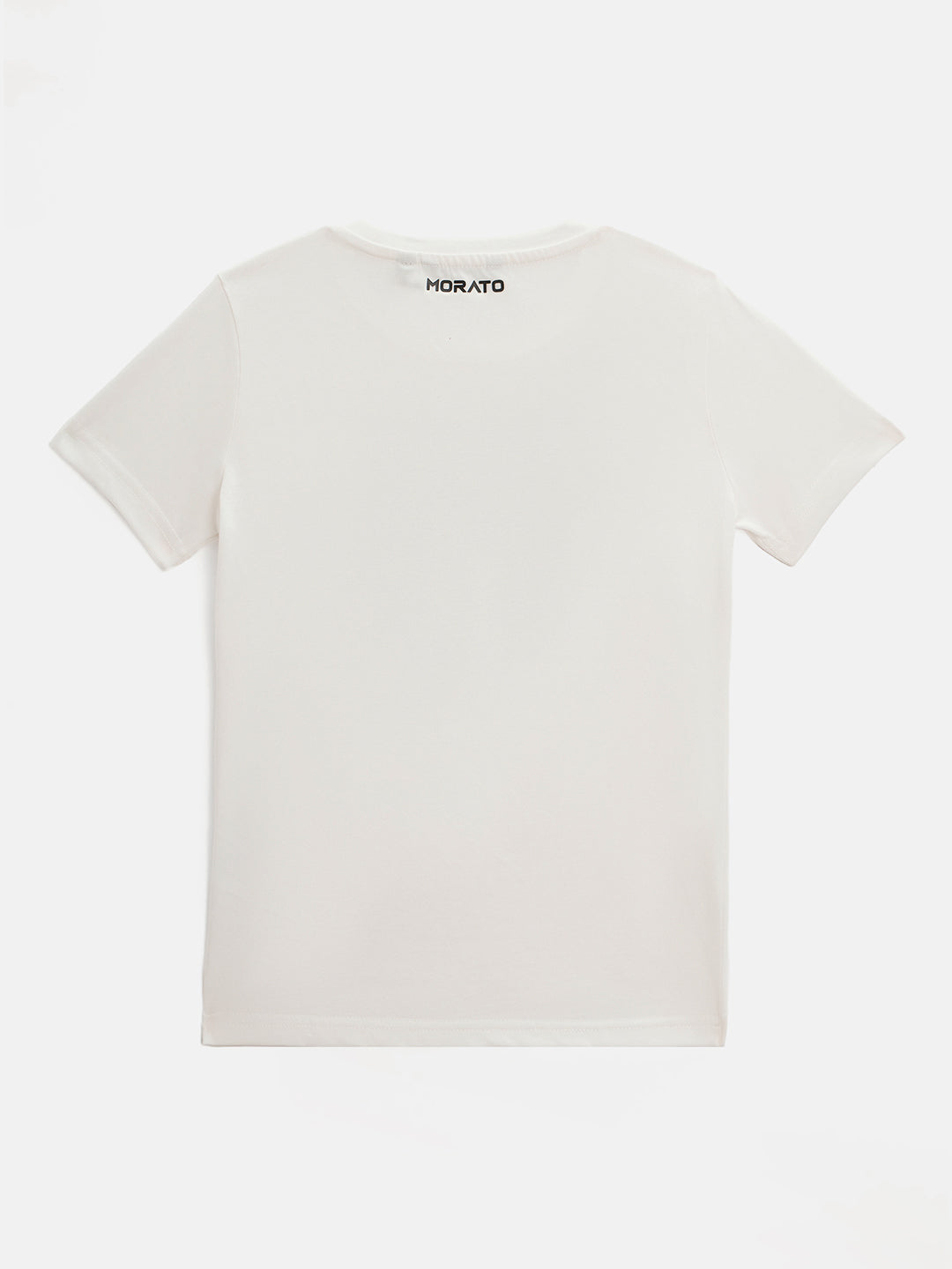 Antony Morato Boys White Printed Round Neck Short Sleeves Tshirt