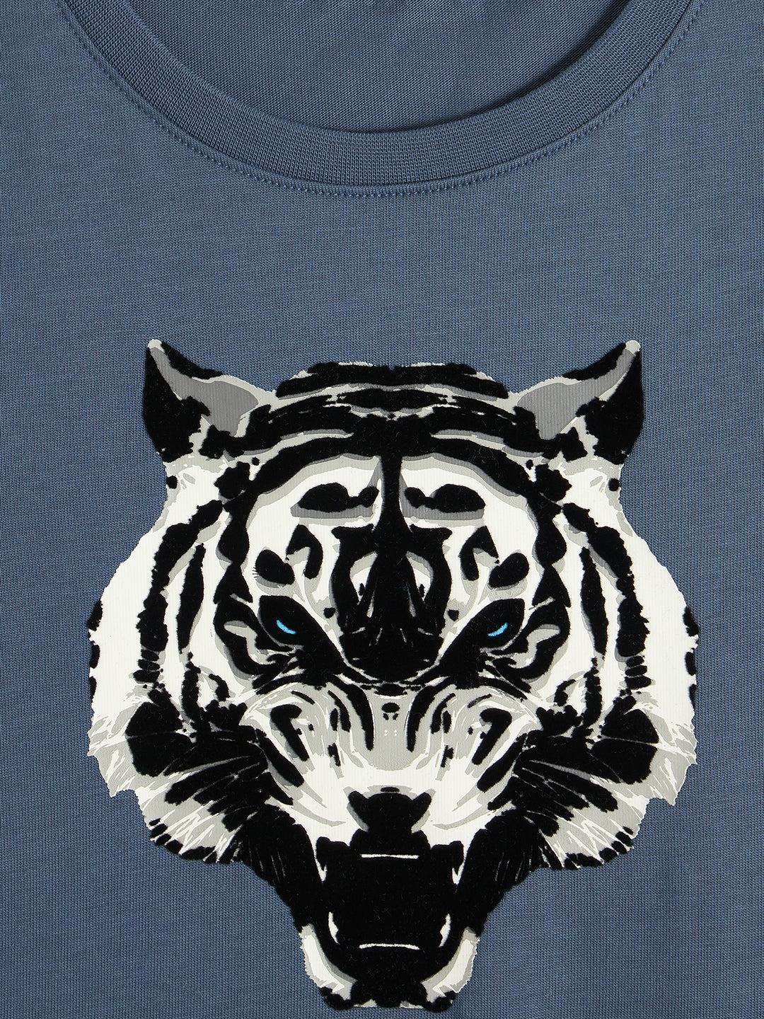 Antony Morato Boys Blue Printed Round Neck Short Sleeves Tshirt