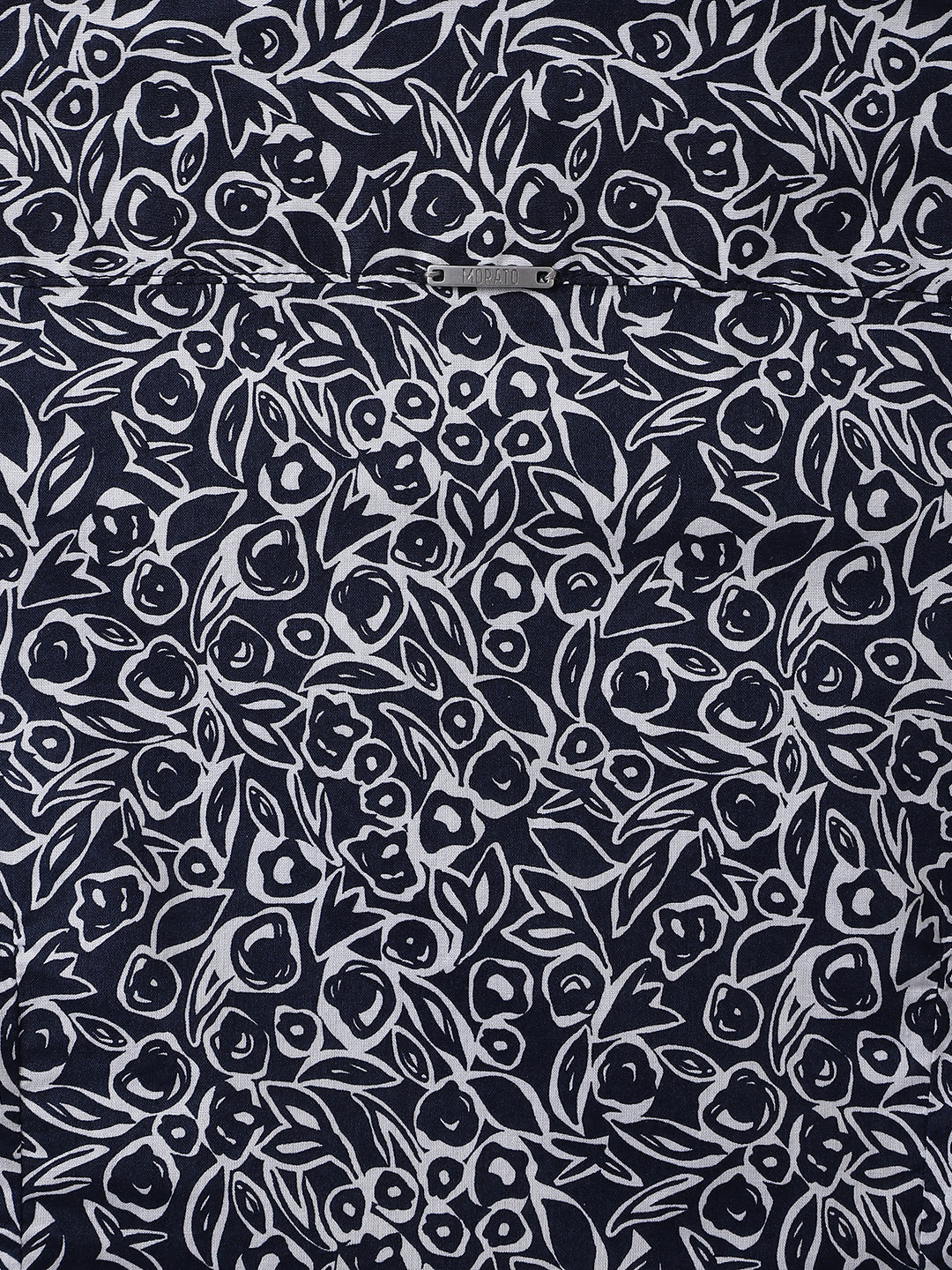 Antony Morato Boys Navy Blue Printed Spread Collar Full Sleeves Shirt