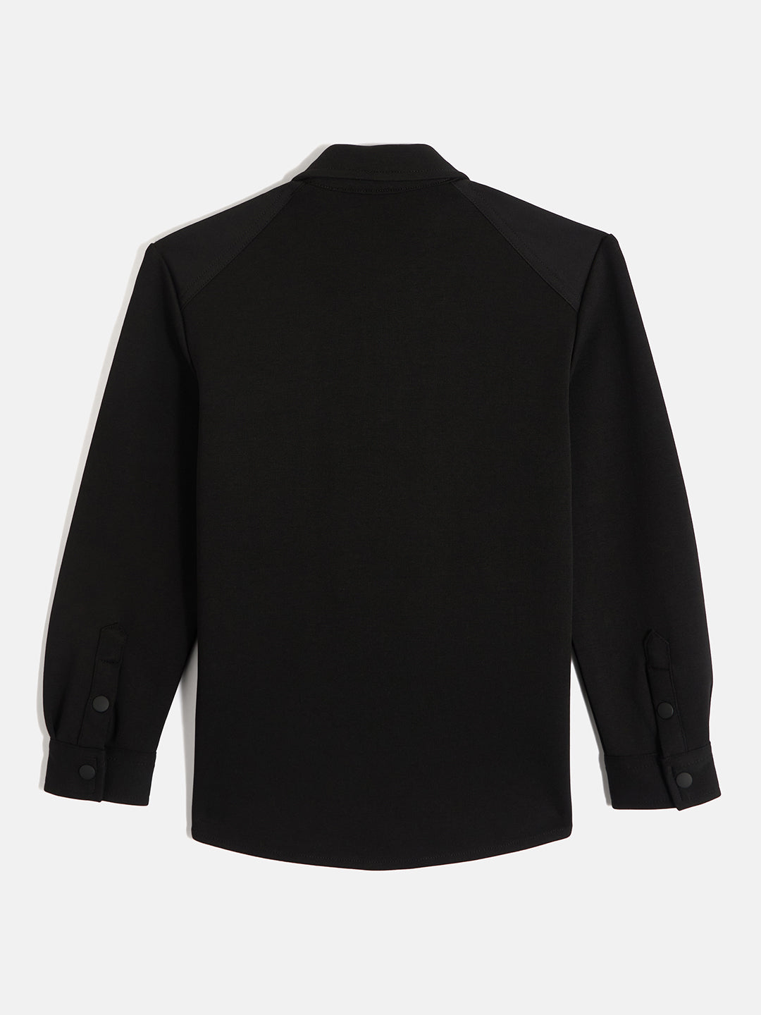 Antony Morato Boys Black Solid Spread Collar Full Sleeves Shirt
