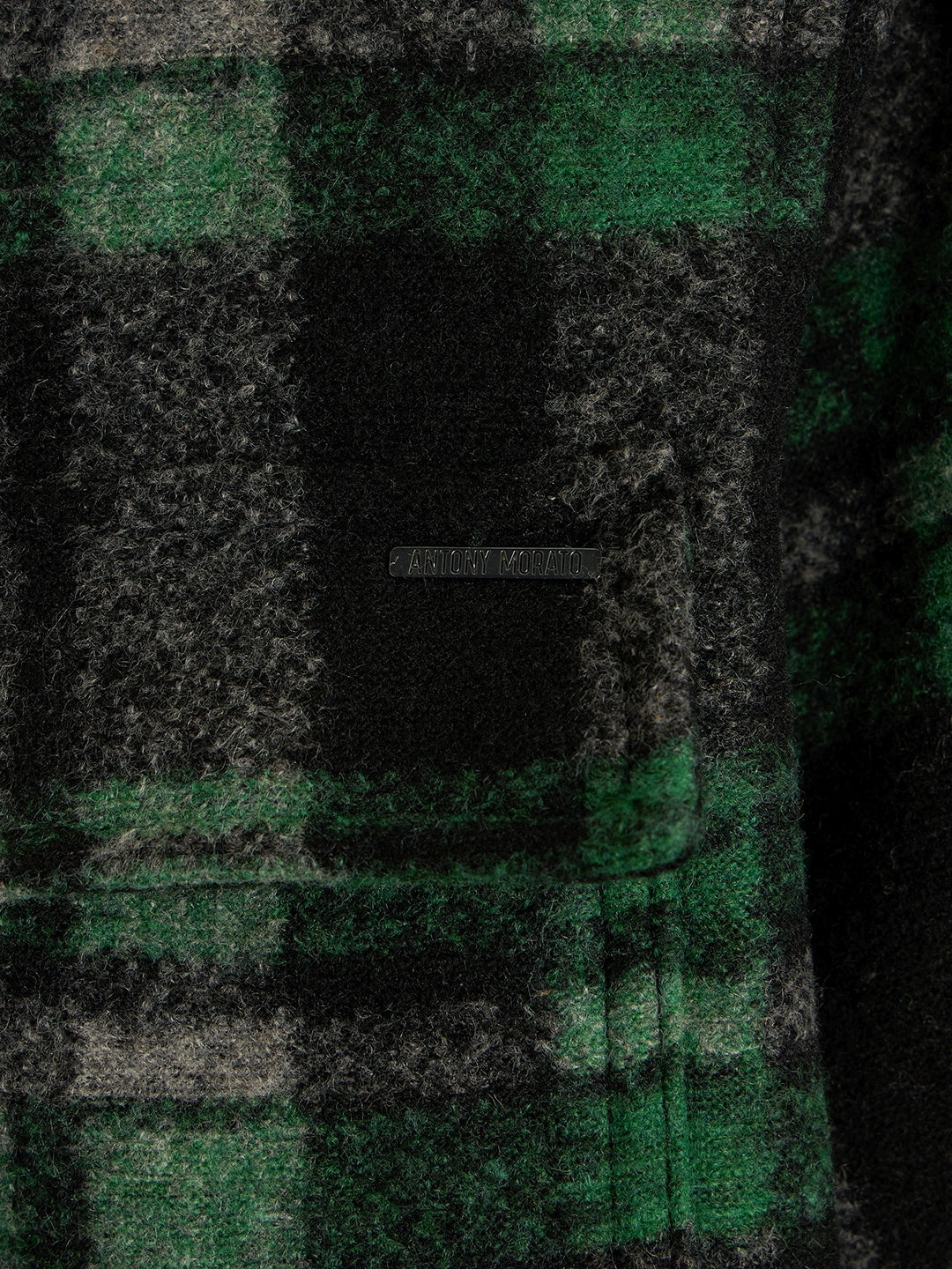 Antony Morato Boys Green Checked Spread Collar Full Sleeves Shirt