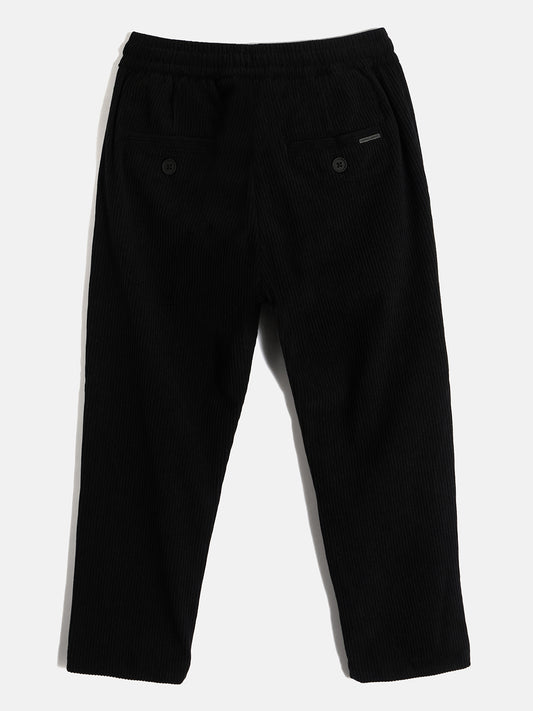 Antony Morato Boys Black Solid Slim Fit Corduroy Trouser