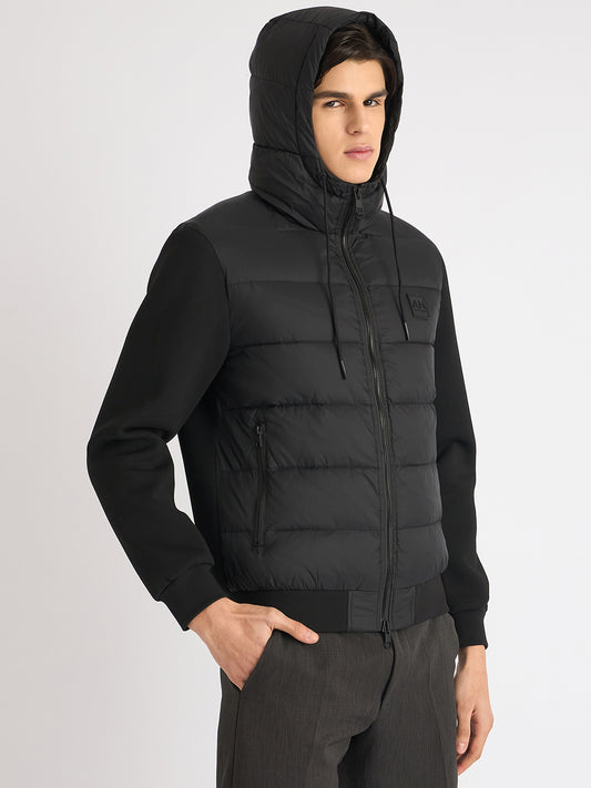 Antony Morato Men Black Solid Hooded Full Sleeves Puffer Jacket