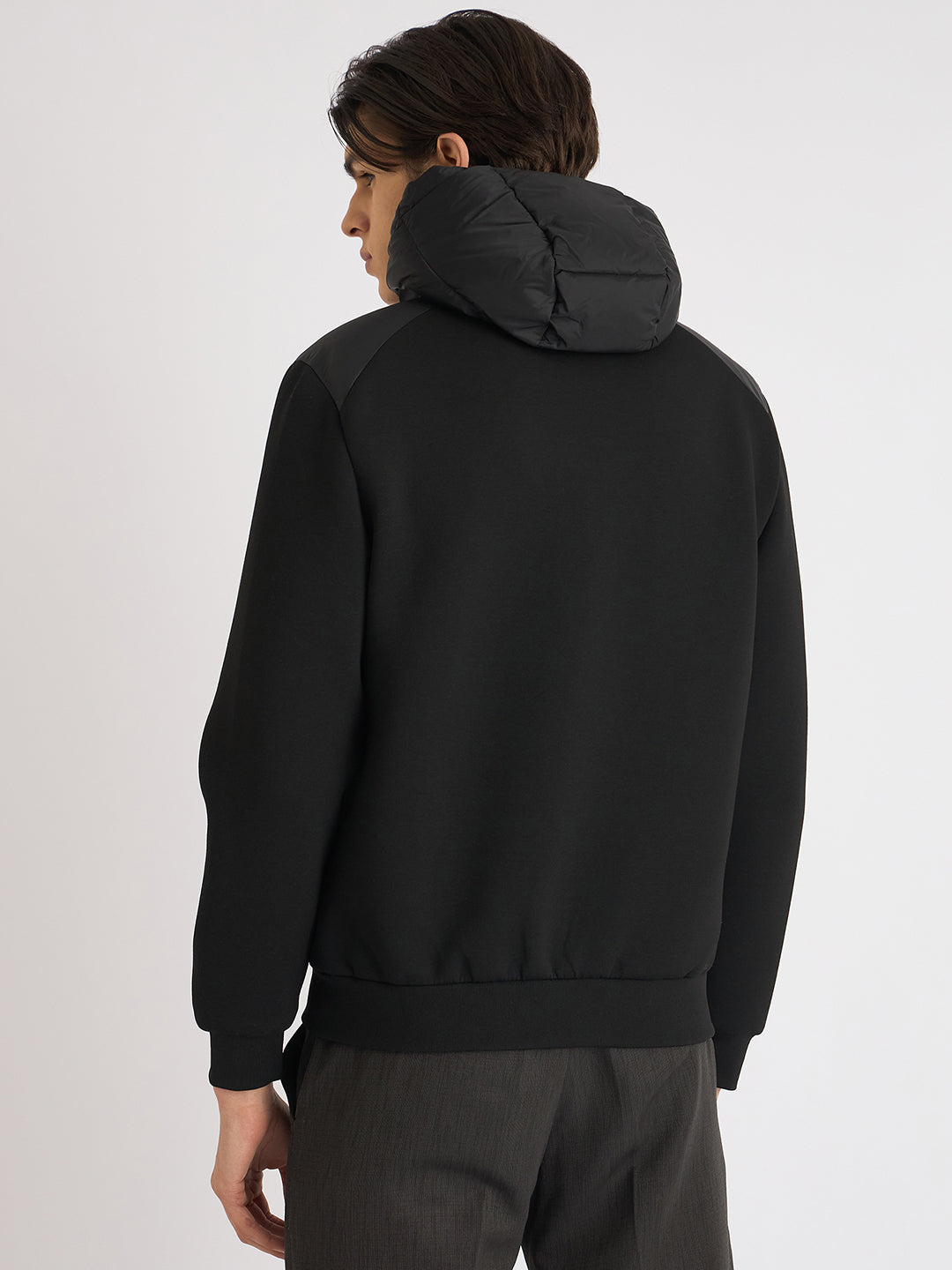 Antony Morato Men Black Solid Hooded Full Sleeves Puffer Jacket