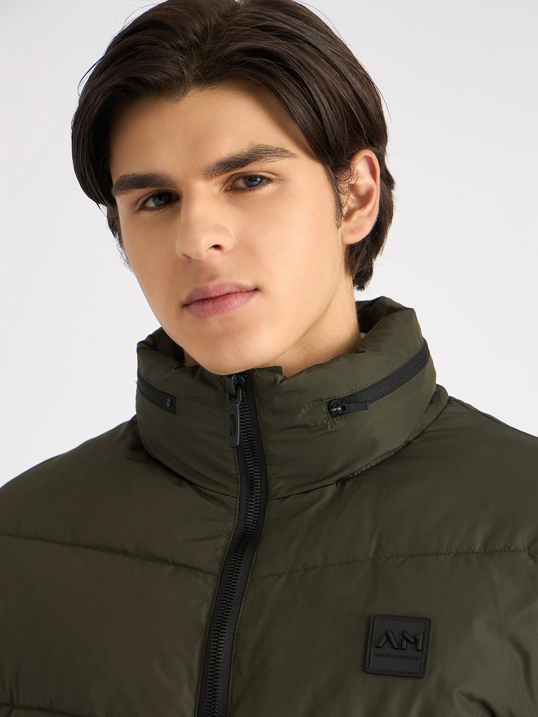 Antony Morato Men Green Solid Hooded Full Sleeves Puffer Jacket