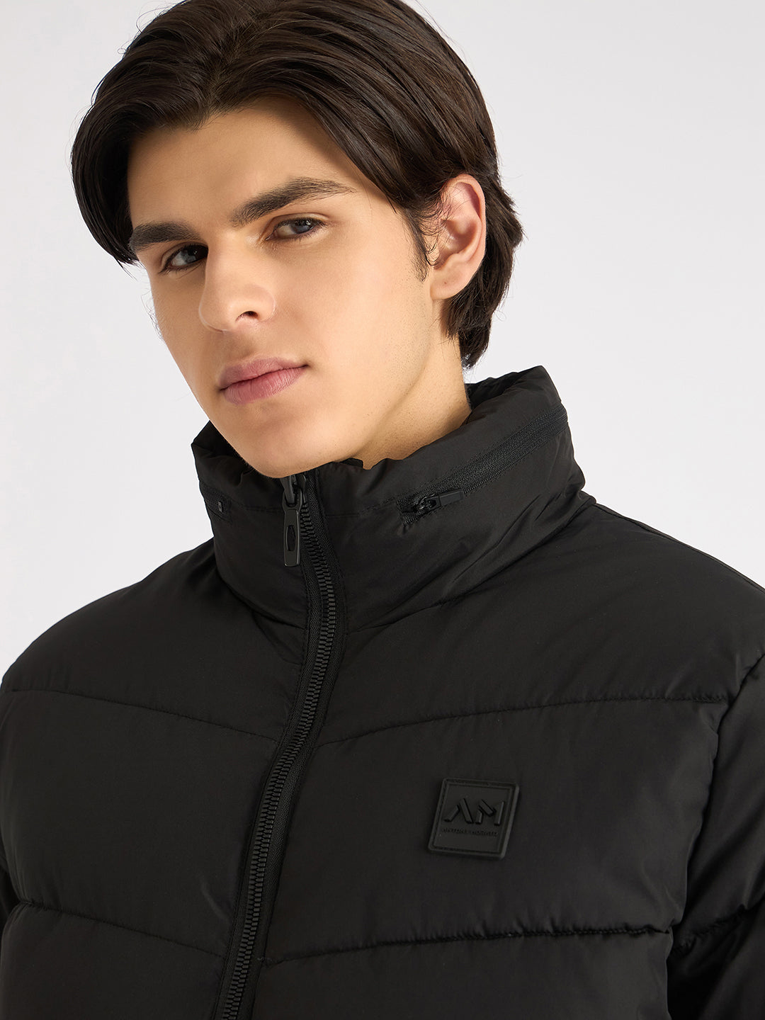 Antony Morato Men Black Solid Hooded Full Sleeves Puffer Jacket