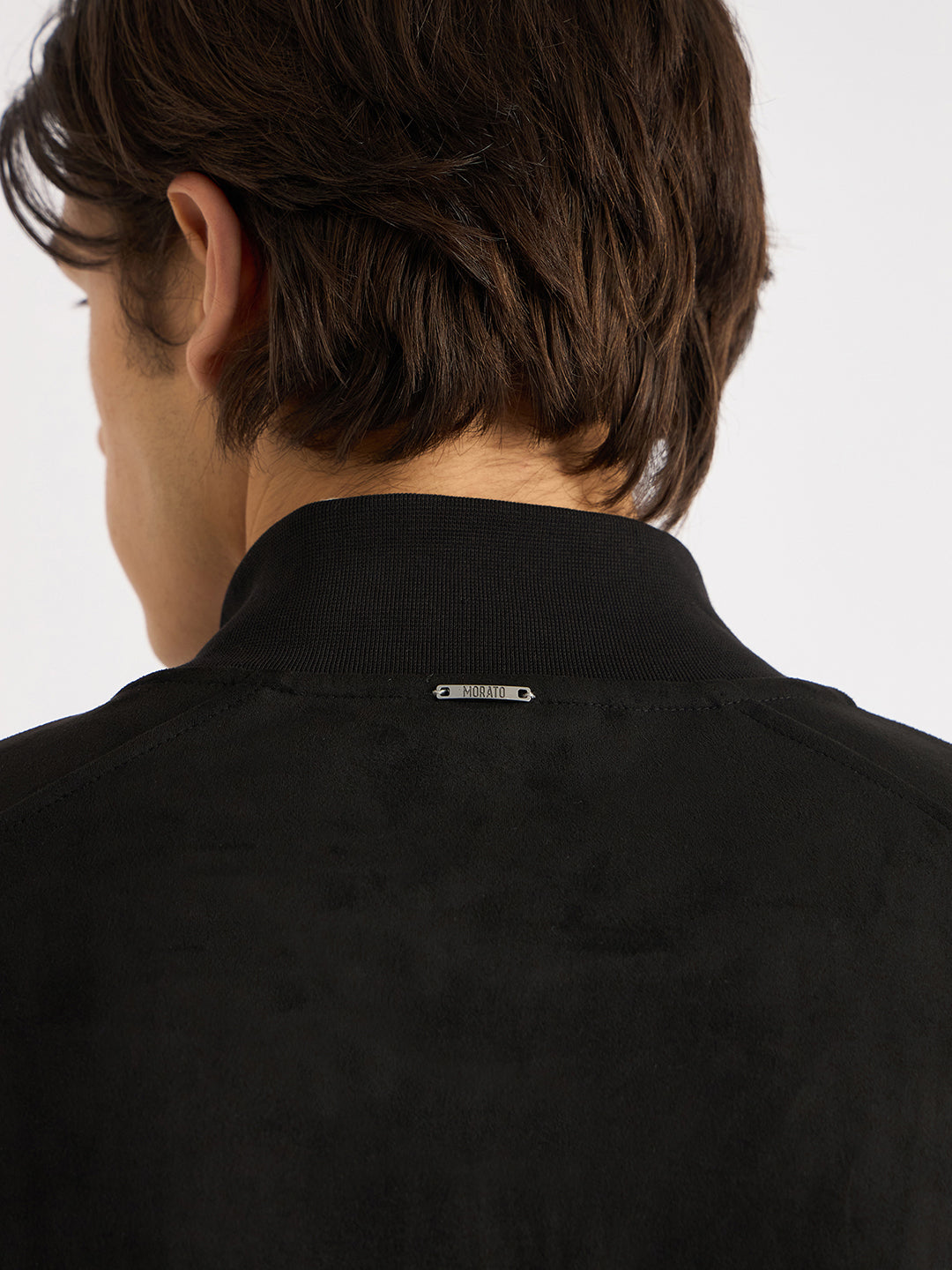 Antony Morato Men Black Solid Stand Collar Full Sleeves Sweatshirt