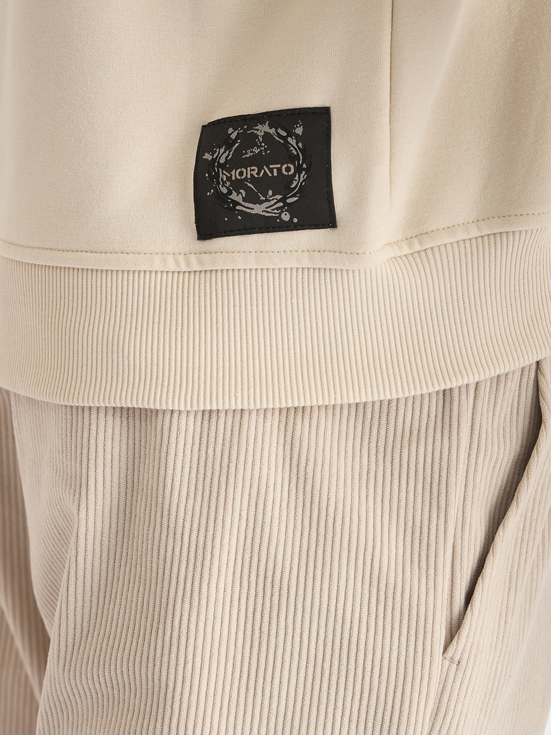 Antony Morato Men Beige Printed Hooded Full Sleeves Sweatshirt