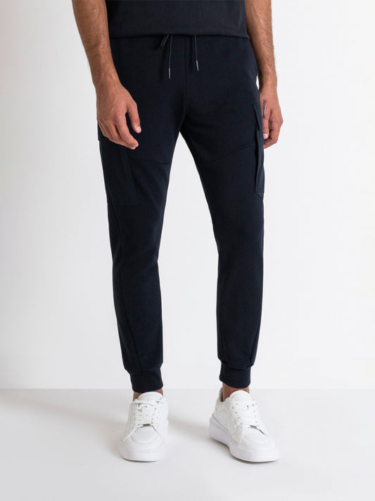 Antony Morato Men Blue Solid Regular Fit Mid-Rise Jogger Style Track Pants