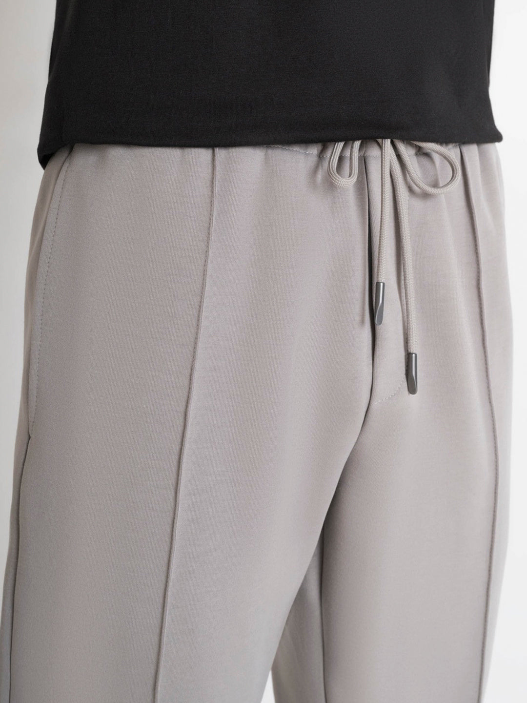 Antony Morato Men Grey Solid Carrot Fit Mid-Rise Jogger Style Track Pants